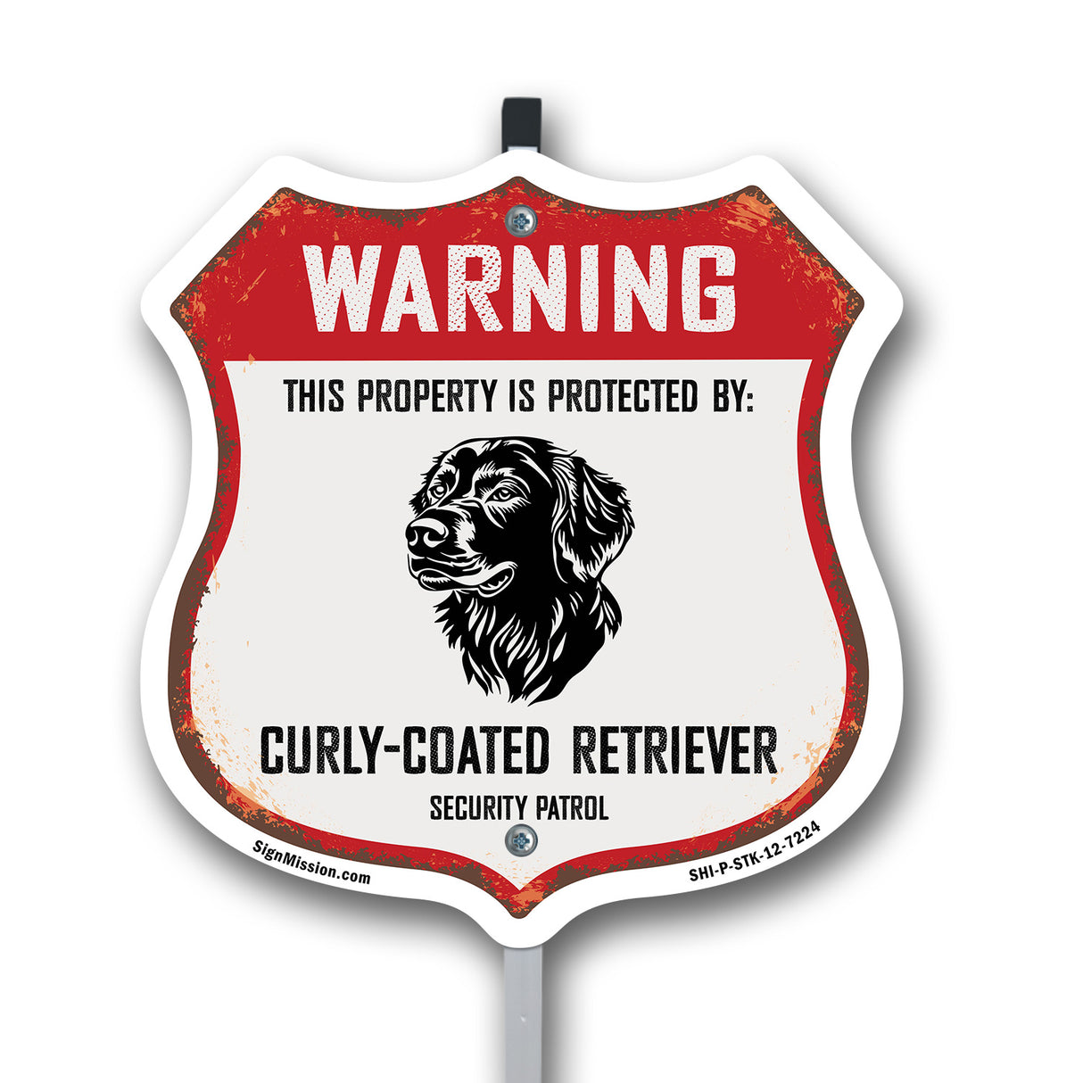 Warning This Property is Protected by Curly Coated Retriever