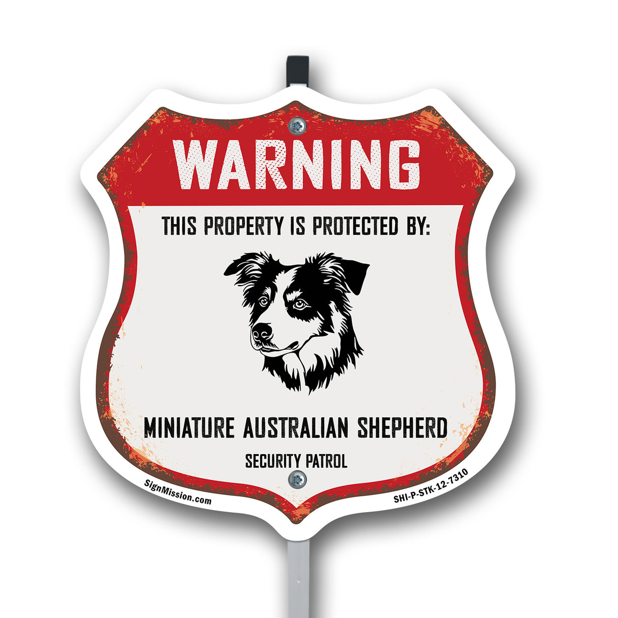 Warning This Property is Protected by Miniature Australian Shepherd