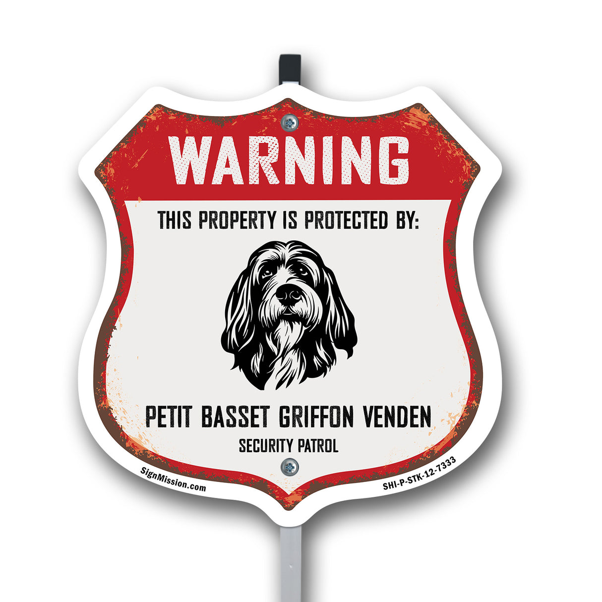 Warning This Property is Protected by Petit Basset Griffon Venden