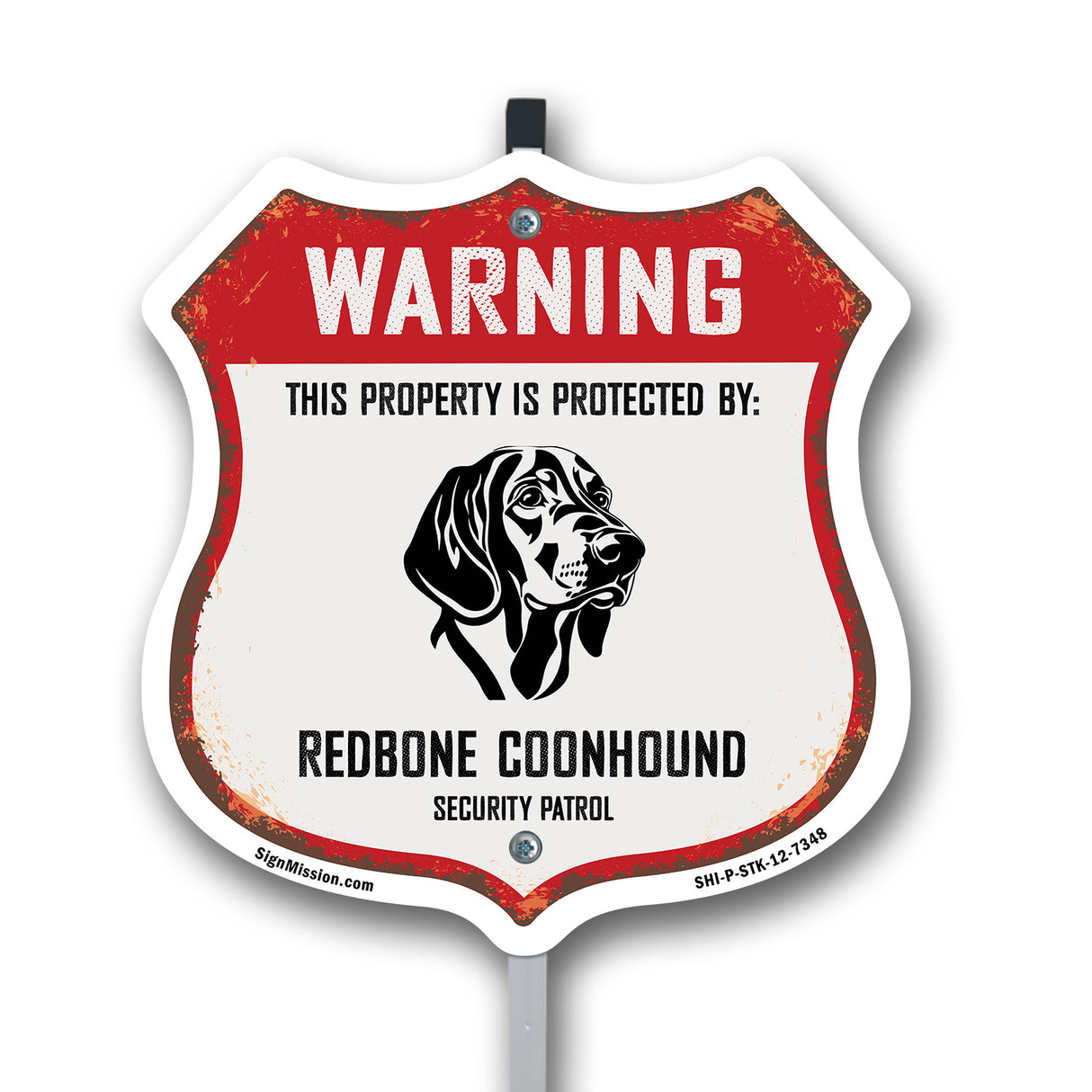 Warning This Property is Protected by Redbone Coonhound