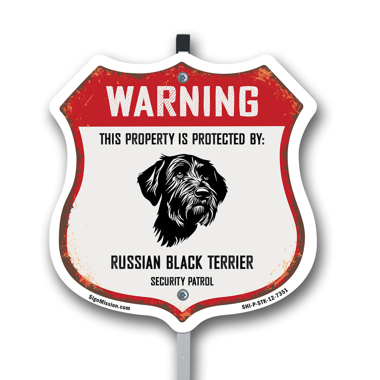 Warning This Property is Protected by Russian Black Terrier