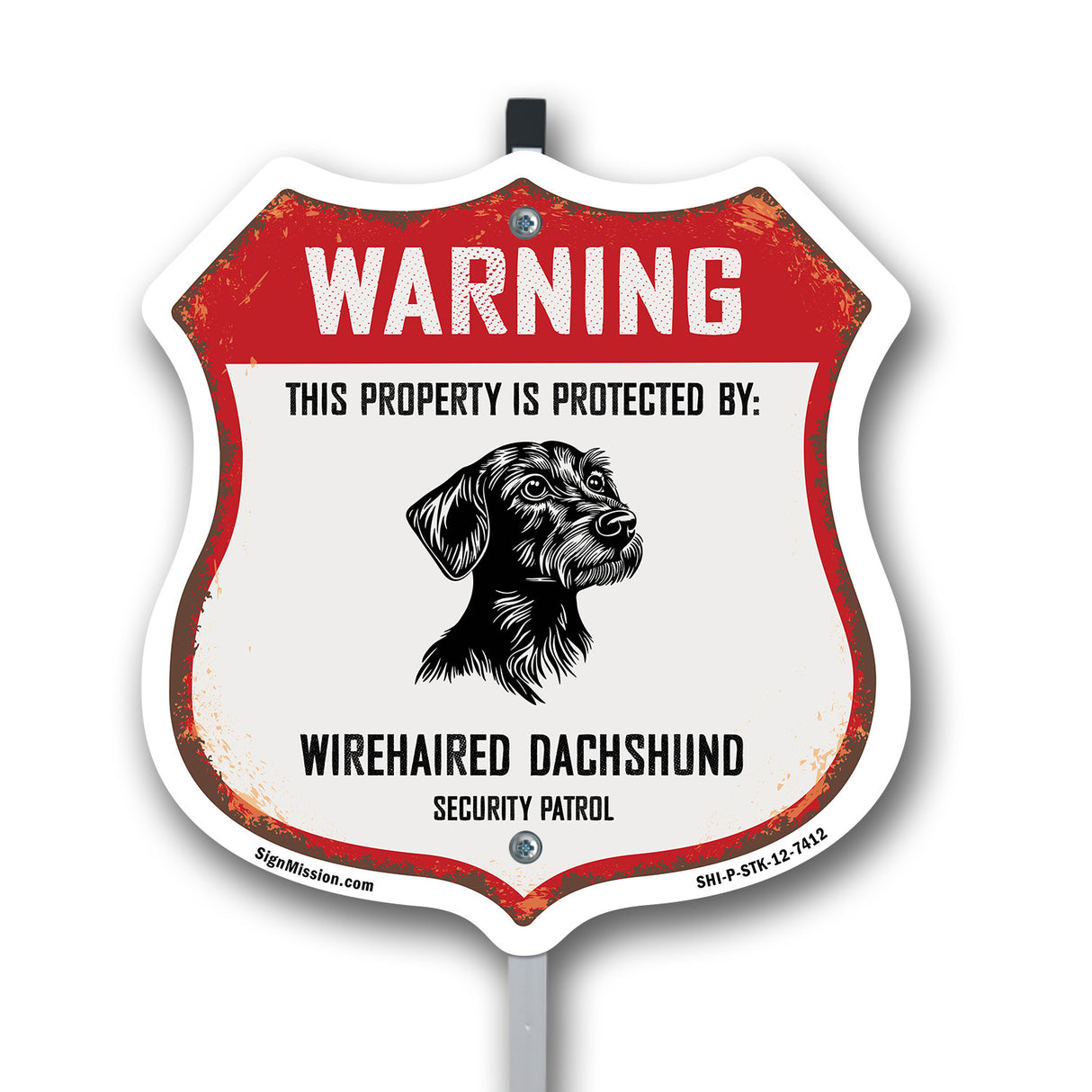 Warning This Property is Protected by Wirehaired Dachshund