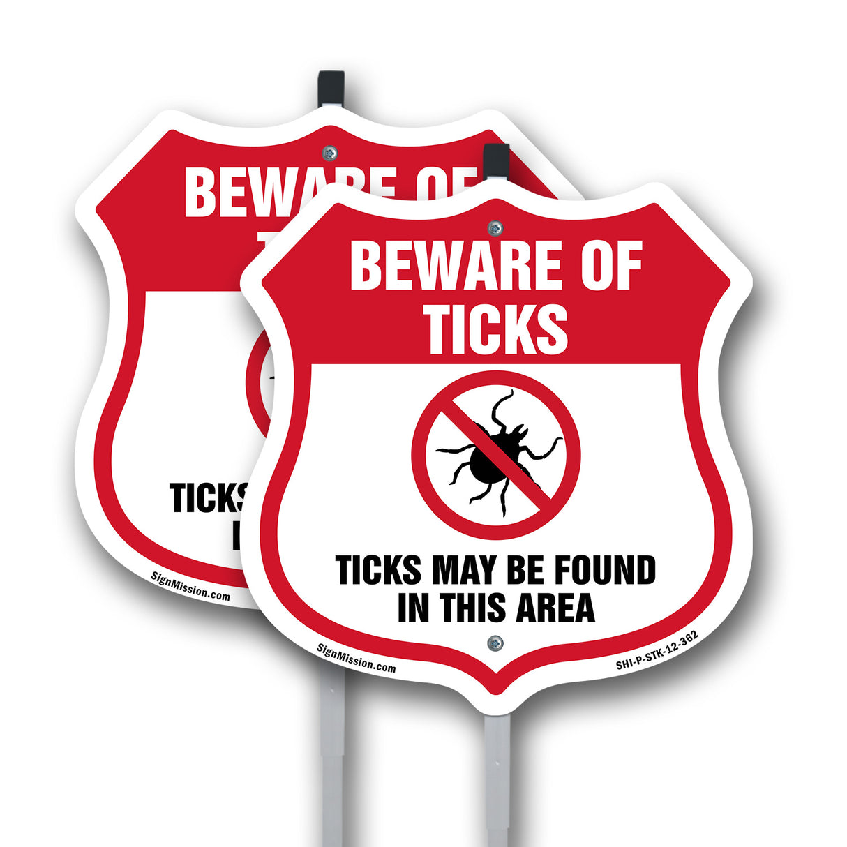 Beware Of Ticks Shield Sign Ticks May Be Found In This Area