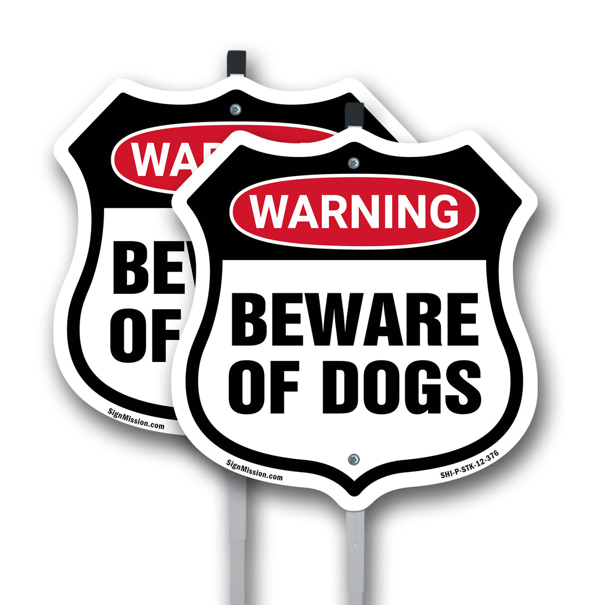 Dog Warning Shield Sign Beware Of Dogs