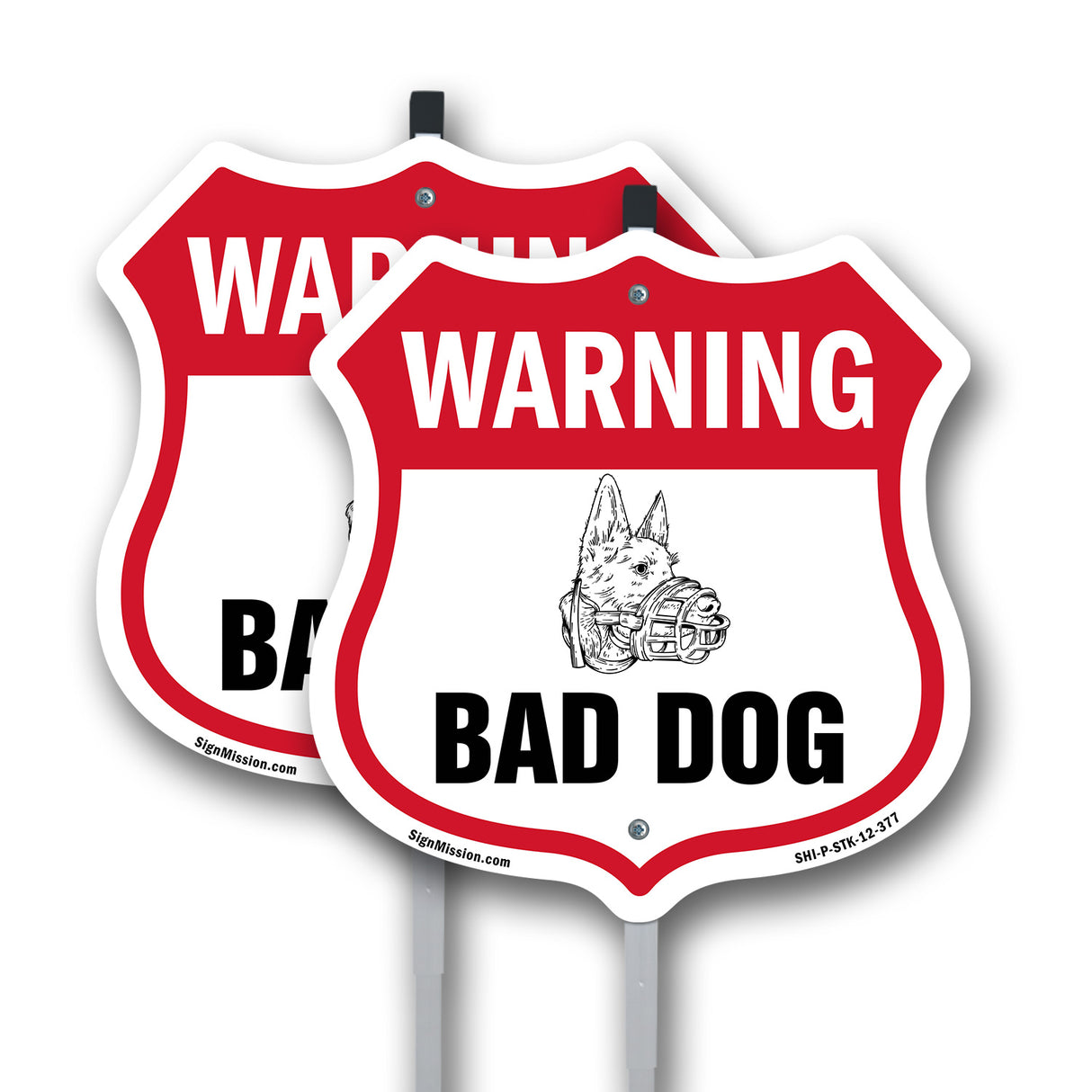 Dog Warning Shield Sign Bad Dog