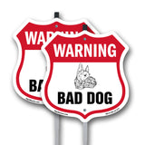 Dog Warning Shield Sign Bad Dog