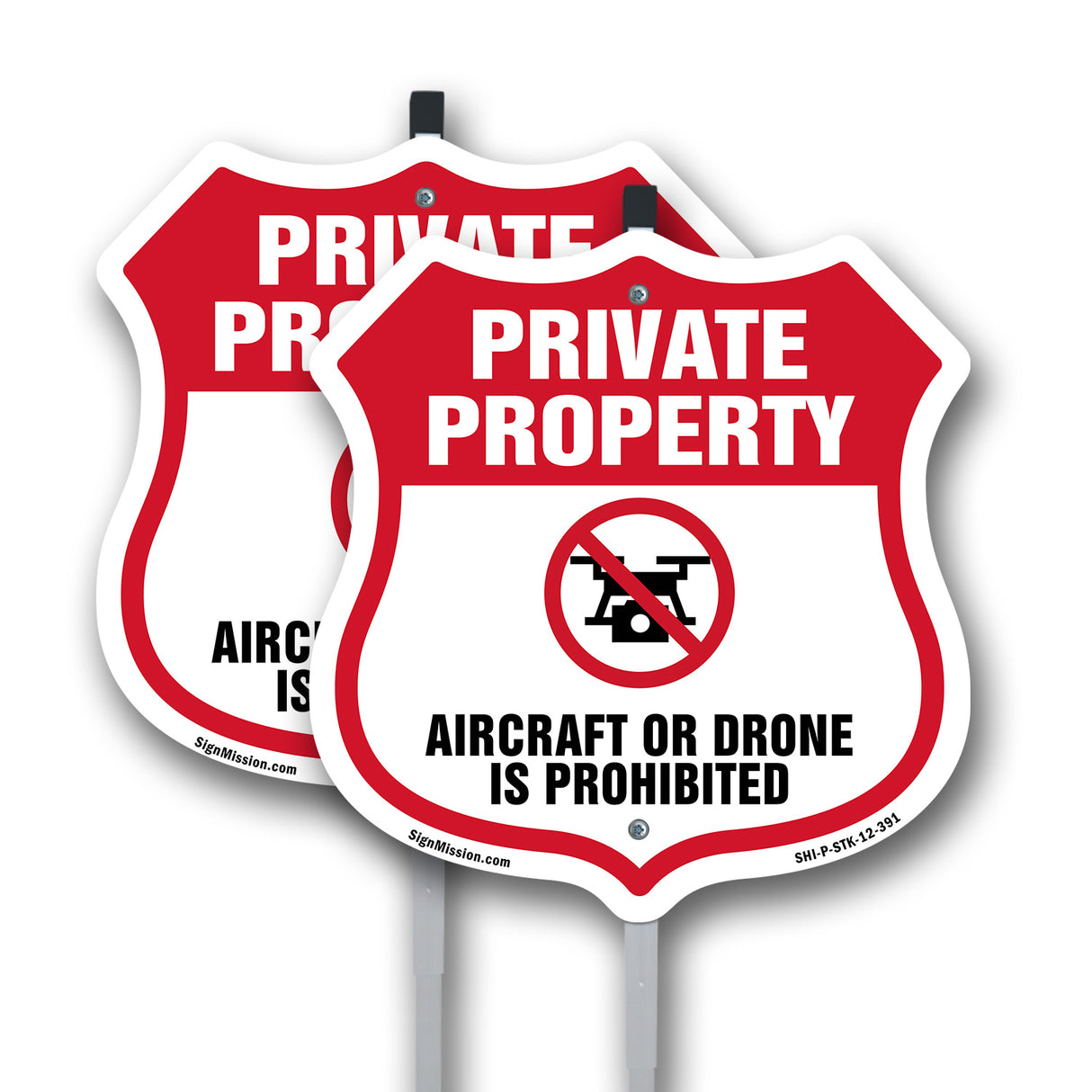 No Drone Shield Sign Aircraft Or Drone Is Prohibited