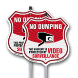 No Dumping Shield Sign This Property Is Protected By Video Surveillance