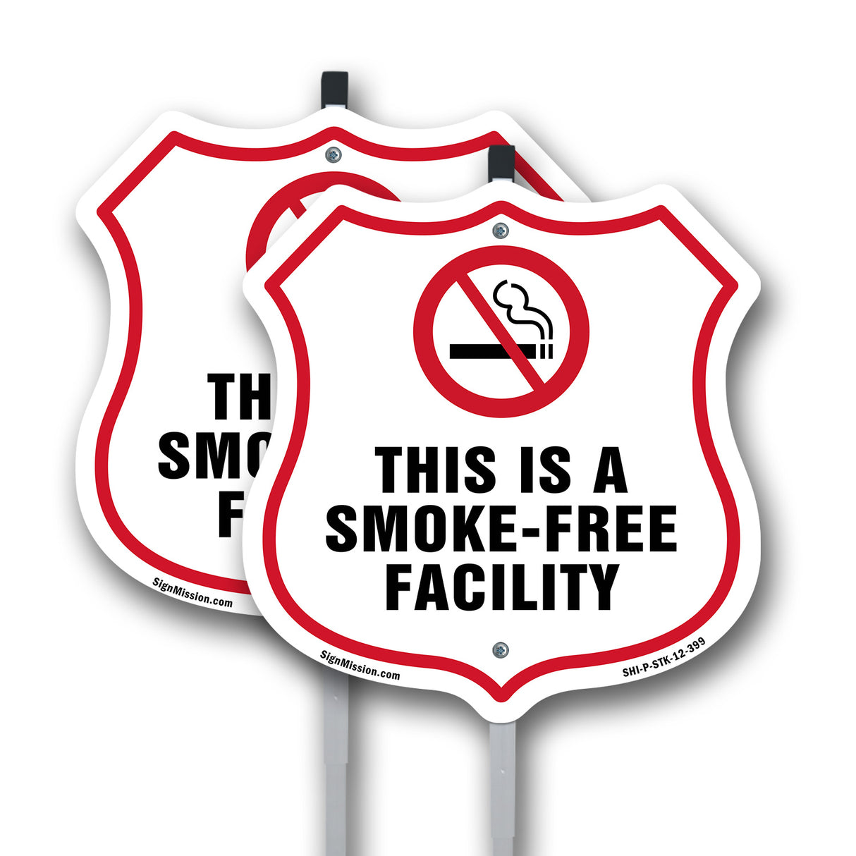 No Smoking Shield Label Set This Is A Smoke Free Facility
