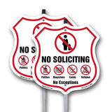 No Soliciting Shield Sign No Politics Magazines Candy Religion No Exceptions