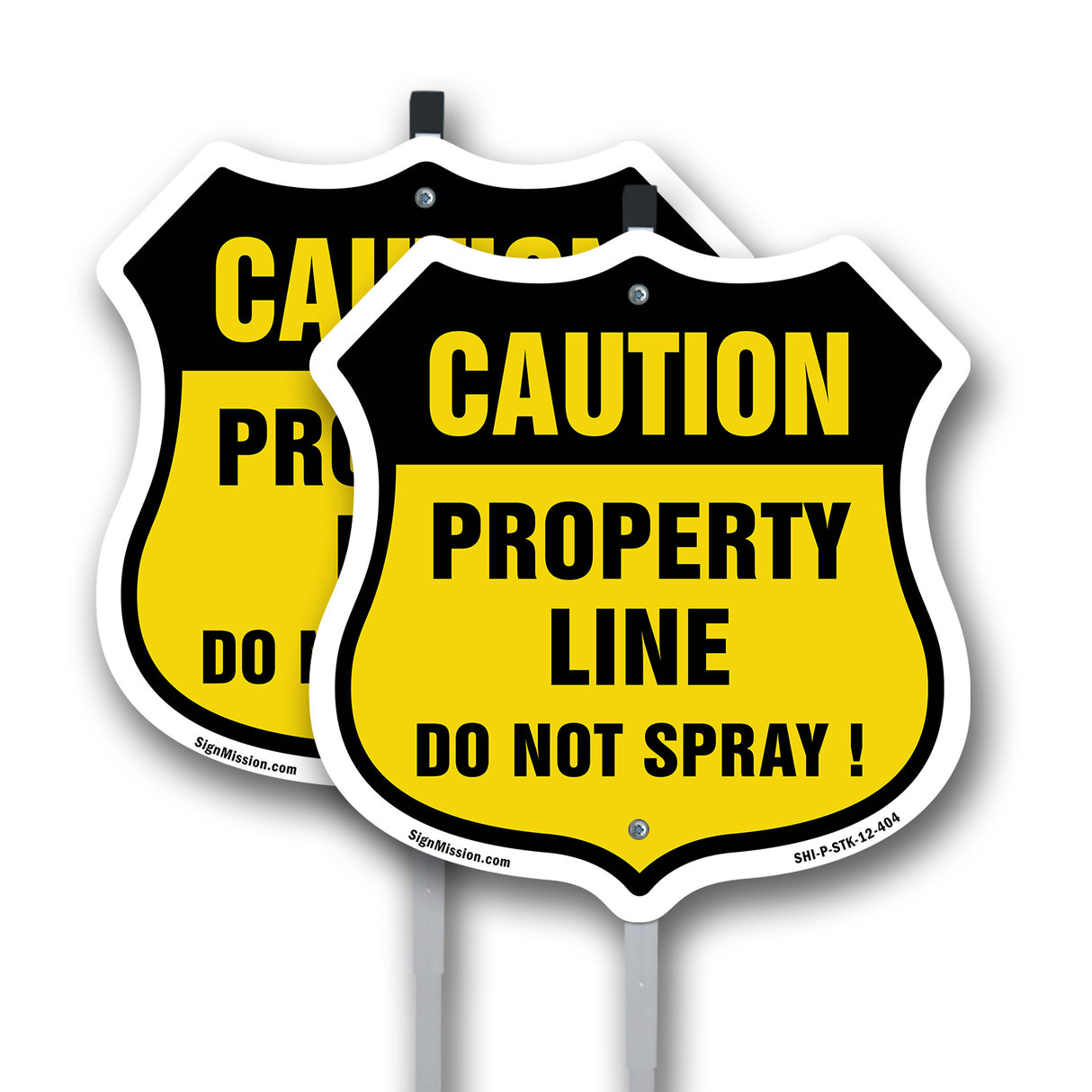 No Spray Shield Sign Caution Property Line Do Not Spray