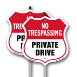 No Trespassing Shield Sign Private Drive
