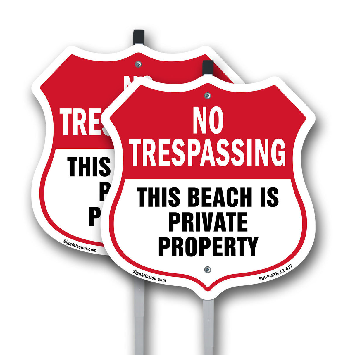 No Trespassing Shield Sign This Beach Is Private Property
