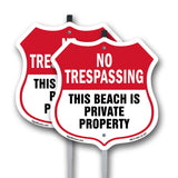 No Trespassing Shield Sign This Beach Is Private Property