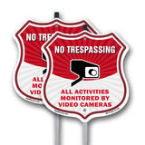 No Trespassing Shield Sign All Activities Are Monitored By Video Cameras