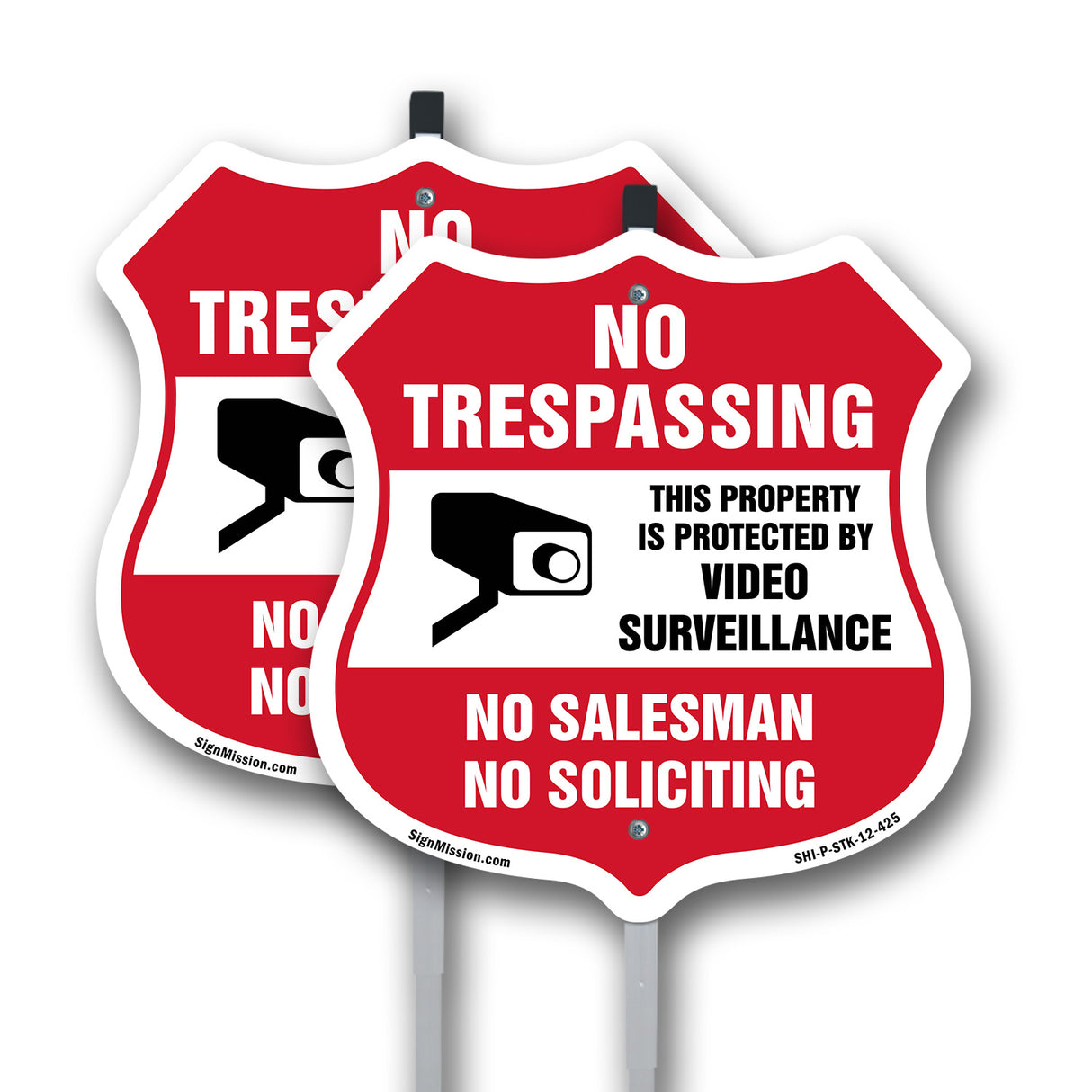 No Trespassing Sign This Property Is Protected By Video Surveillance No Salesman No Soliciting