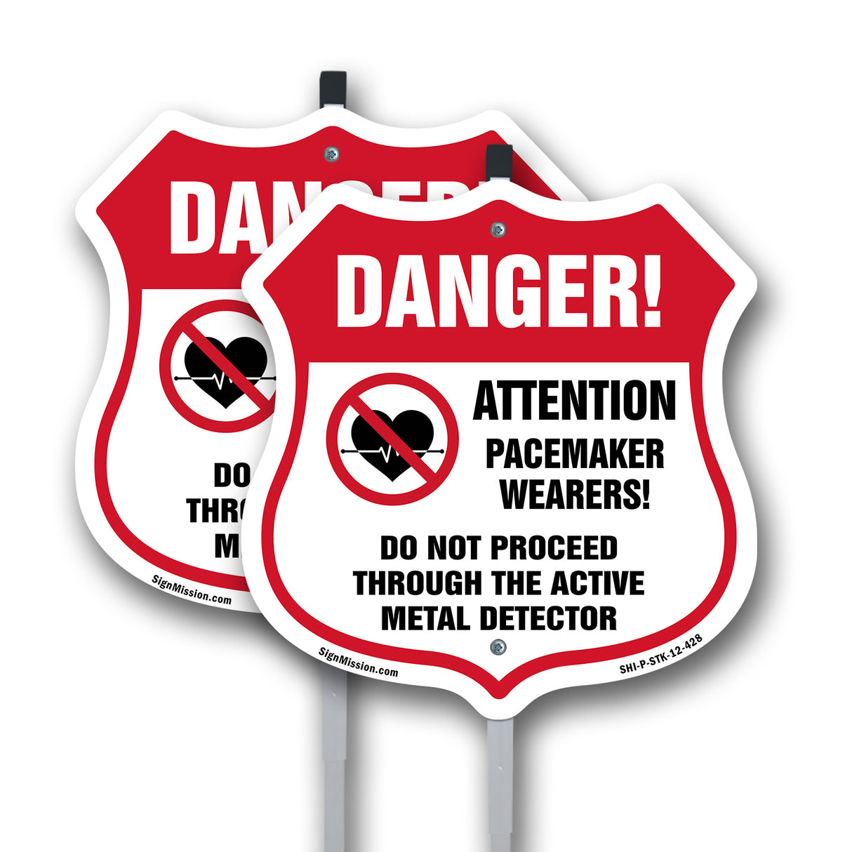 Pacemaker Wearers Danger! Attention Pacemaker Wearers. Do Not Proceed Through The Active Metal Detector