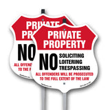 Private Property Shield Label Set No Soliciting Loitering Trespassing All Offenders Will Be Prosecuted To The Full Extent Of Law