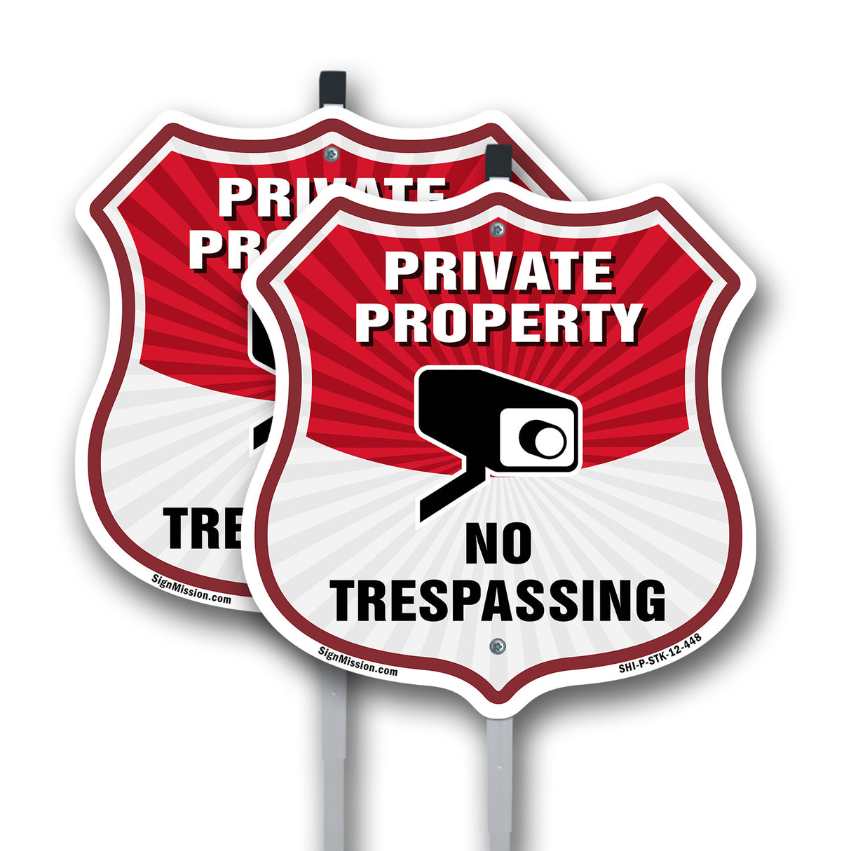 Private Property Shield Sign No Trespassing