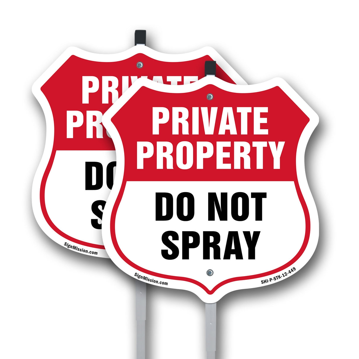 Private Property Shield Sign Do Not Spray