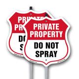 Private Property Shield Sign Do Not Spray