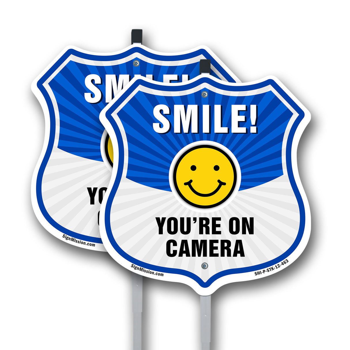 Smile You're On Camera Shield Sign Smile You're On Camera