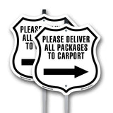 Please Deliver All Packages To Carport Left
