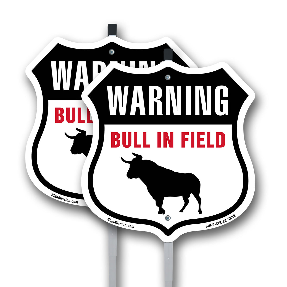 Warning Bull In Field