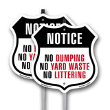 Notice No Dumping No Yard Waste No Littering