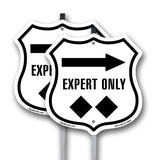 Expert Only Trail Ski Slope Right