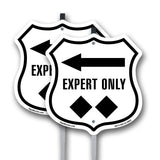 Expert Only Trail Ski Slope Left