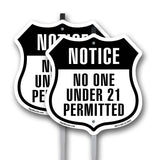 Notice No One Under 21 Permitted