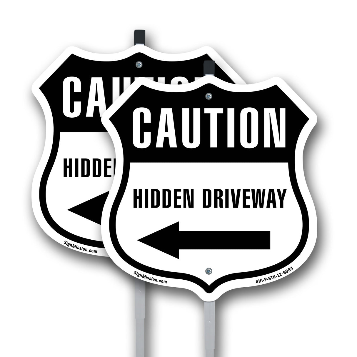 Caution Hidden Driveway Left
