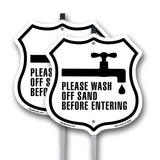 Please Wash Off Sand Before Entering