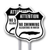 Attention No Swimming Alligators In The Water