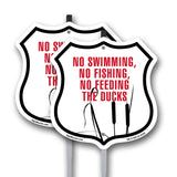 No Swimming No Fishing No Feeding The Ducks
