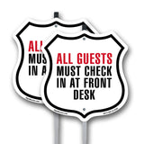 All Guests Must Check In At Front Desk