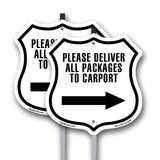 Please Deliver All Packages To Carport Right