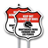 Keep Out Beware of Dogs Bilingual English / Spanish