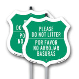 Please Do Not Litter Bilingual English / Spanish