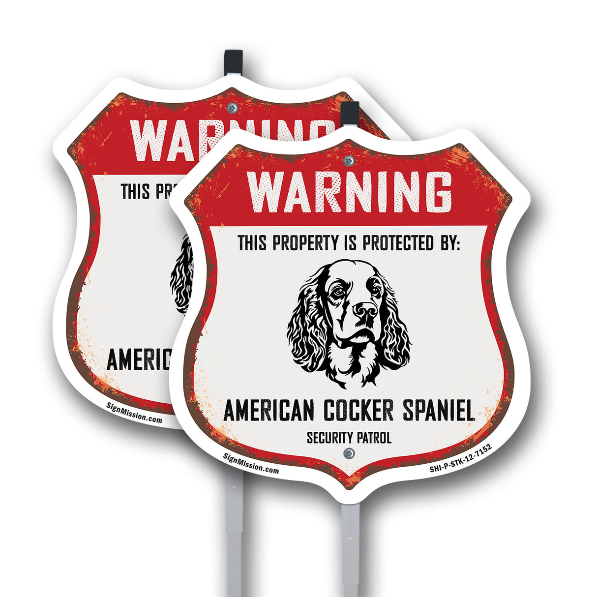 Warning This Property is Protected by American Cocker Spaniel