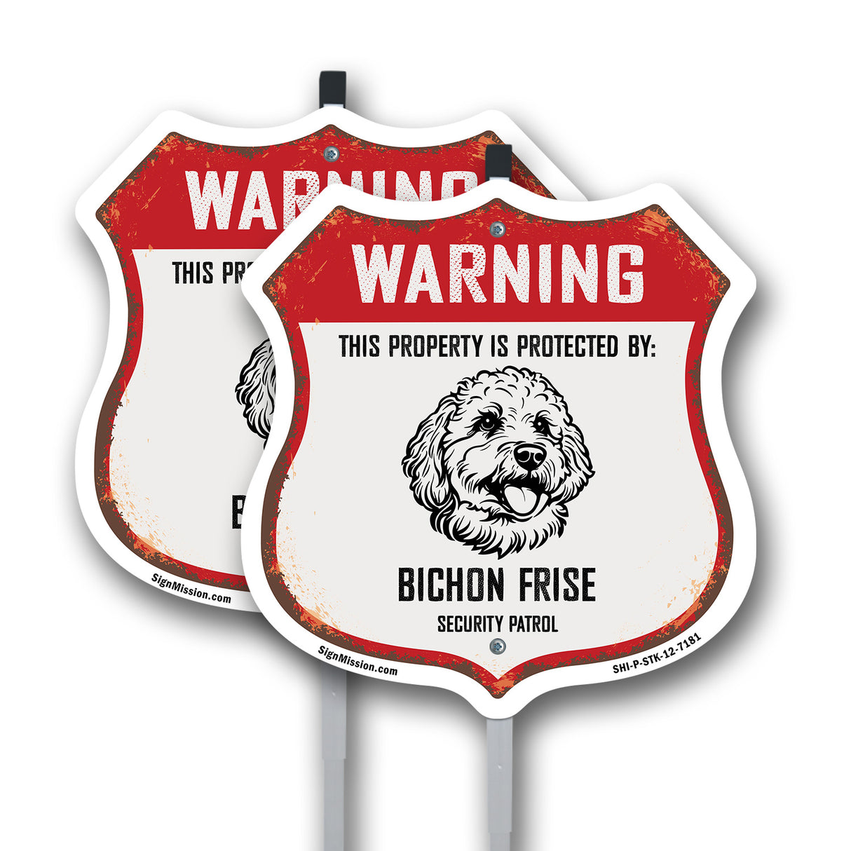 Warning This Property is Protected by Bichon Frise
