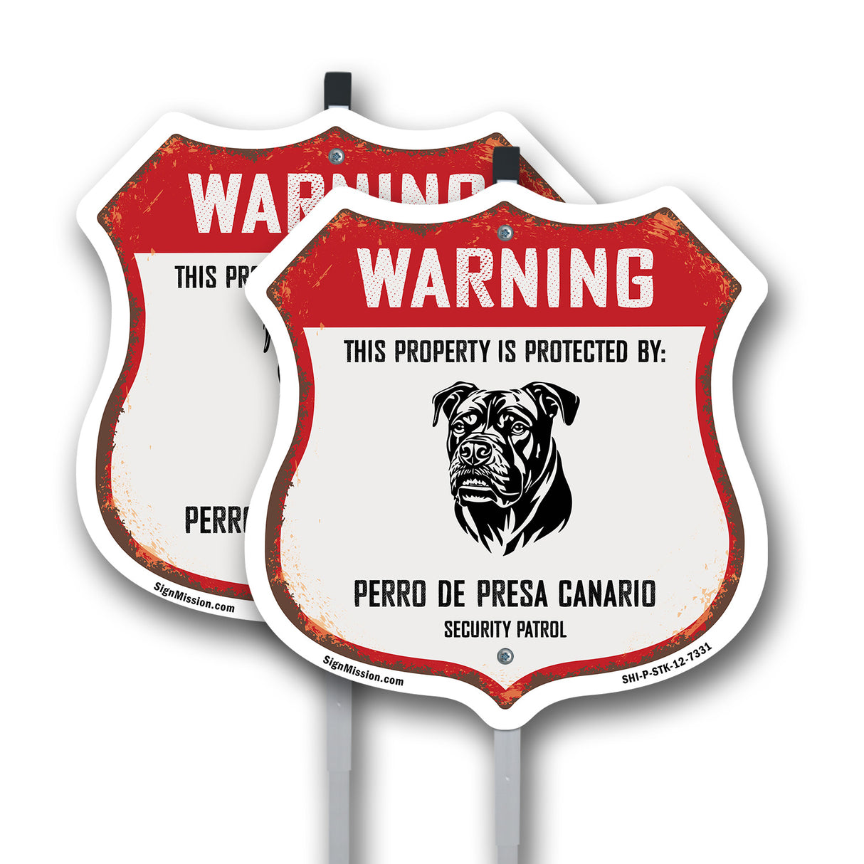 Warning This Property is Protected by Perro De Presa Canario