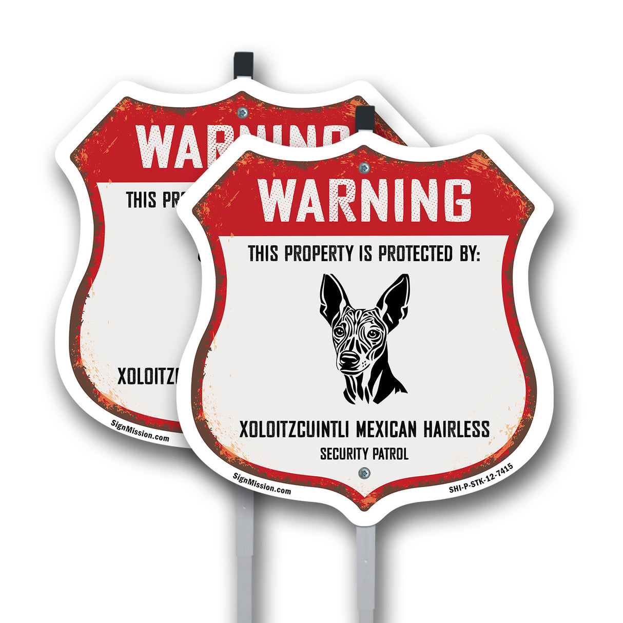 Warning This Property is Protected by Xoloitzcuintli Mexican Hairless