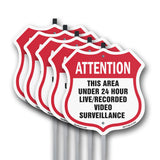 Attention This Area Under 24 Hour Live Recorded Video Surveillance