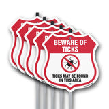 Beware Of Ticks Shield Sign Ticks May Be Found In This Area