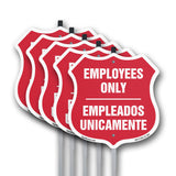 Bilingual Employees Only Shield Sign Empleados Unicamente (English / Spanish)