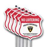 Bilingual No Loitering Police Enforced No Se Permite Vagabundos Se Llamara A La Policia (English / Spanish)