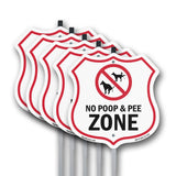 Dog Poop Shield Sign No Poop & Pee Zone