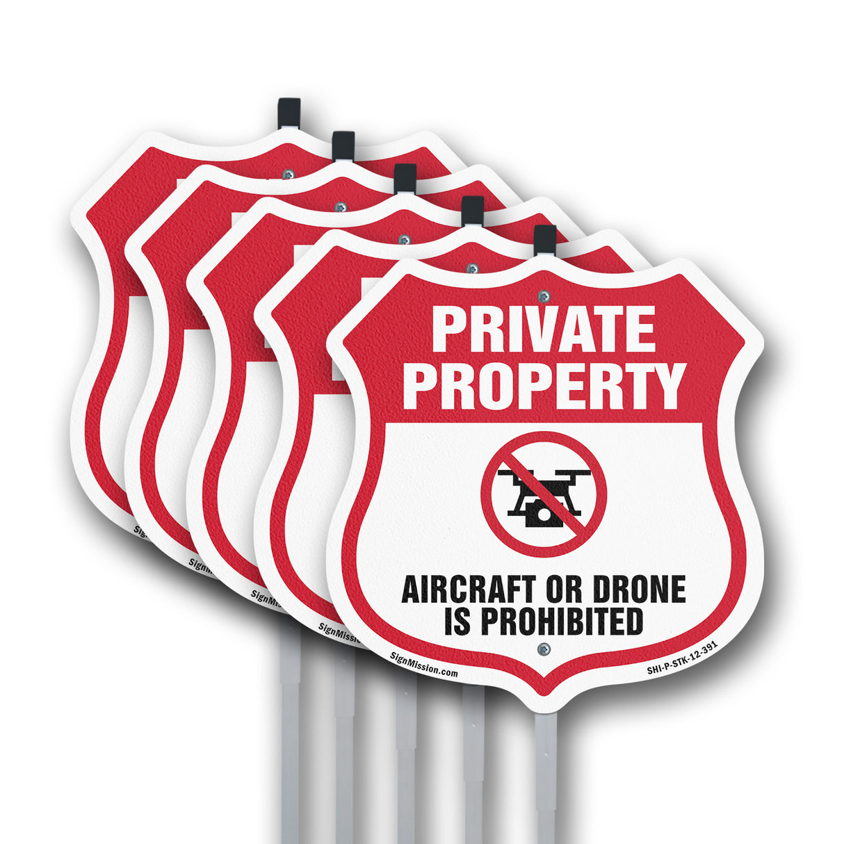 No Drone Shield Sign Aircraft Or Drone Is Prohibited